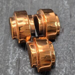 Vintage Copper Brooch Pin Signed Renoir Three Semicircles Unique Art Deco HS212